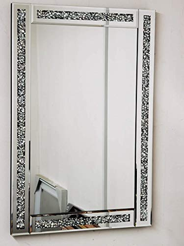 40x60cm Rectangle Shape Designer Large Jewel Wall Mirror Loose Diamante Frame Beautiful Decoration Art Piece Gift-Give a Great Interior Look To Your Home