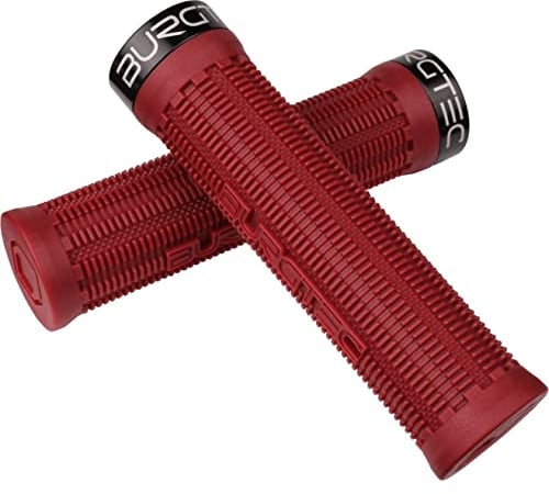 Burgtec Bartender Pro Handle Bar Grips, Red, One Size | Burgtec Bartender Pro Minnaar Signature Race Red Grip - Vibration Reducing, Tacky Rubber, 130mm