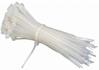 Small White Cable Ties, 100mm x 2.5mm, Pack of 100, 4 Premium Nylon Zip Ties, Plastic Tie Wraps- Self Locking, Small Nylon Zip Ties, Secure Self-Locking Mechanism, for Home, Garden, Office and DIY