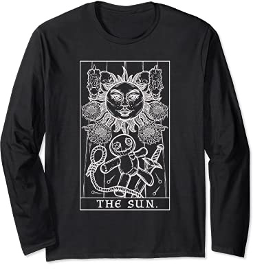 The Sun Tarot Card Halloween Voodoo Doll Witchcraft Altar Long Sleeve T-Shirt