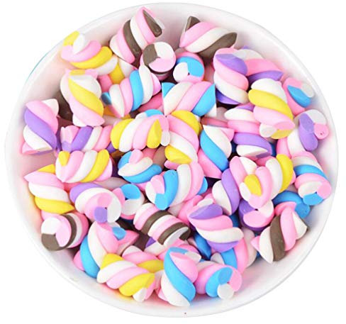 Healifty 60 Stücke Candy Charme Scrapbooking Harz Flatback Charme Süßigkeiten Perlen Machen Liefert für DIY Handwerk Handy Scrapbooking Schreibwaren (Mischfarben)