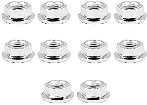 Sechskantflanschmutter, 10 STÜCK M10 x 1,25 Sechskantmutter mit feinem Gewinde, Sechskantmutter, Flanschmutternbefestigung mit Polster, Sechskantmut