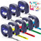 8 X Hehua Kompatible für Dymo LetraTag Etikettenband 12mm x 4m für Etikettenband 16951 91221-91225 für Dymo Letratag Xr Etikettenband LT100H LT110T LT100T QX50 200B XR XM 2000 Plus