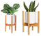 Macllar - Soporte de maceta para plantas (bambú, extensible, soporte de flores, soporte para plantas de interior y exterior, 1 paquete