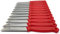 KIMERA Juego de 12 cuchillos de mesa, frutas y verduras, cuchillo de acero inoxidable AISI420 de 8 cm. Mango de polipropileno rojo fresa – Made in Italy