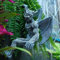 LIUSHI Gris Statues de Gargouille Rétro en Résine à Suspendre pour Décoration Intérieure ou Extérieure, Clôture de Jardin Décoratif 20×20×15cm