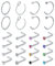 D.Bella Nasenpiercing Set Nasenring Chirurgenstahl L Förmig Nasenstecker Nase Stecker mit Strass Nase Piercing Schmuck 24Stk Silber
