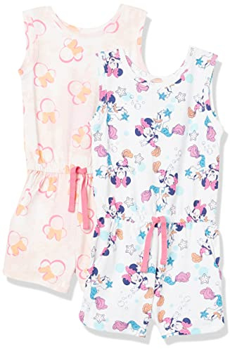 Amazon Essentials Disney | Marvel | Star Wars | Frozen | Princess Tuta Corta Smanicata in Maglia Bambine e Ragazze, Pacco da 2