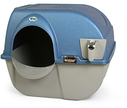 Omega Paw Premium Roll 'n Clean Litter Box Large,Cat, Peral Blue (PR-RA20-1)