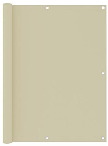 Mogou Balkon-Sichtschutz, Balkonsichtschutz, Windschutz Balkon, Windschutz Terrasse, Balkonverkleidung, Sichtschutz Garten, Creme 120x300 cm Oxford-Gewebe