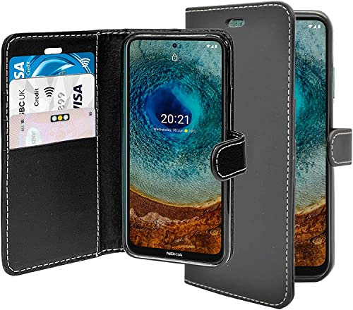 Phone Case For Nokia X10 Wallet Flip PU Leather Stand Card Slot Pouch Phone Cover Compatible With Nokia X10 (Black)