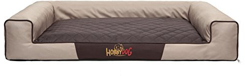 Bjird Hundebett - Hundekorb für kleine mittelgroße & große Hunde - Hundekissen - Hundesofa - Bezug abnehmbar und waschbar - Victoria - Größe: M - Beige mit Braun