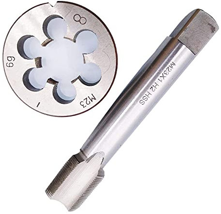 HUAZHICHUN 1 x M23 × 1 mm Gewindebohrer-Set, metrisches HSS-Gewindebohrer und Schneideisen-Set, rechts