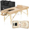 ZenGrowth Schwangerschaft-Massageliege Ipanema 71cm | Mobile Comfort Deluxe | Kofferliege mit Brust- und Bauchausschnitt | Klappbar, Holz (Beige)
