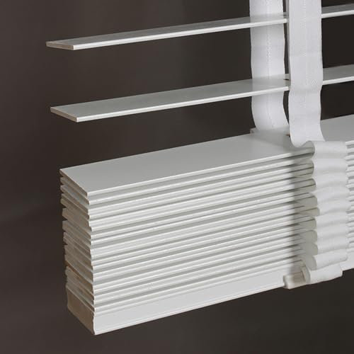 Suwooy Venetian Blinds Wooden,White,Horizontal Blinds 45cm 60cm 70cm 80cm 90cm 100cm 110cm 120cm Wide,Blackout/Heat Insulation Shutters,Solid Wood Venetian Blinds,for Windows,W×H-70x120cm/28x47in