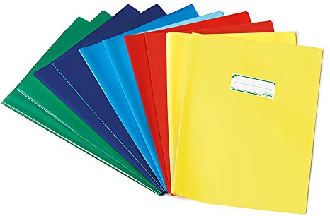 Colibrì 10 x Maxi-Abdeckungen A4 aus Öko-Polyethylen 130 My, 2 Stück x Rot + Blau + Gelb + Hellblau + Dunkelgrün