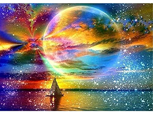 DCIDBEI 50x40CM Diamond Painting Landschaft Polarlicht Diamant Malerei 5D Meer Stickerei Eckige Steine Erwachsene Ideal Dekoration,Basteln, Malen & Handarbeiten