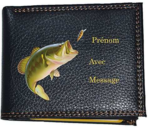 Syl'la Pêche Pêcheur Etui Petit Portefeuille Porte Monnaie avec Rabat pour Homme (Poisson personnalisé)