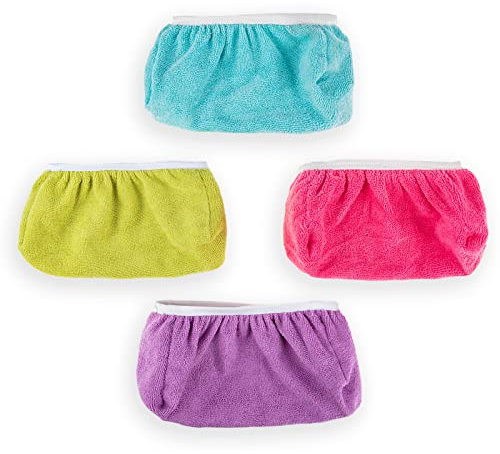 Zapatos de limpieza reutilizables, multifunción, pantuflas para mopa, zapatos para baño, oficina, cocina, casa, limpiaparabrisas altamente absorbente de microfibra (4 unidades/paquete)
