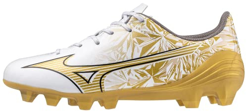 Mizuno Alpha Select Junior para niño, blanco-dorado, 6 Big Kid