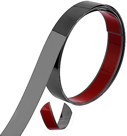 UNICRAFTALE 5 m Wandleiste 201 Edelstahl Abziehen Und Aufkleben Selbstklebende Flexible Zierleiste Wandleiste Für Wand Spiegel Möbel Tür Kleiderschrank Metallgrau 40 mm Breit