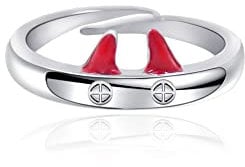 Gaweco Chainsaw-Man Power Devil's Horn Ring Cat's Ear Rings Adjustable Cosplay Jewelry