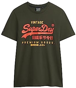 Superdry Herren Classic Vl Heritage T-Shirt, Washed Black, L