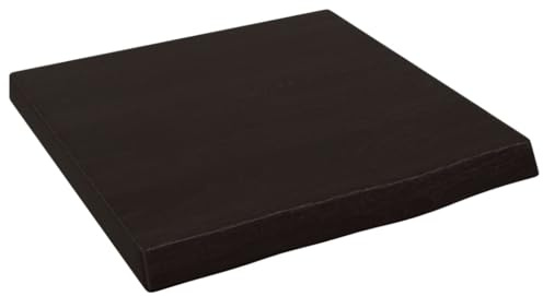 vidaXL Wandregal Dunkelbraun 40x40x(2-4) cm Massivholz Eiche Behandelt