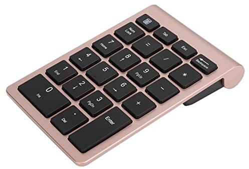 Ejoyous Clavier Numérique sans Fil 2.4G pavé Numérique sans Fil 22 Clavier avec Mini Récepteurs USB pour Windows XP Mac Vista 7 8 10 (Or Rose)