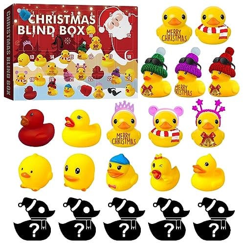 Mineatig Gummi Enten Adventskalender 2023, Adventskalender 2023 Für Kinder, Adventskalender-Enten-Badespielzeug-Set, Adventskalender Mit 24 Gummi-Enten, Adventskalender-Füller, Partys