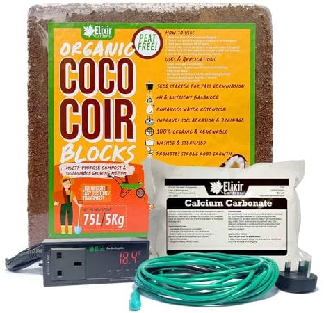 Elixir Gardens Vivarium Terrarium | Heating Cables | Thermostat | Coir Bedding | Calcium carbonate | 3m Cable + Thermostat