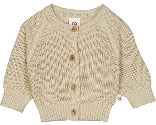 Müsli by Green Cotton Unisex Baby Knit Chunky Cardigan Sweater, Oat, 50 EU