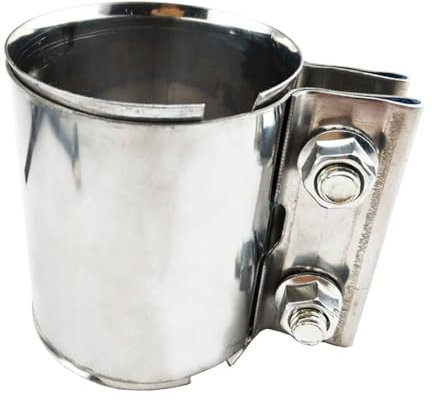 MOCNT Morsetto per Fascia di Scarico Giunzione 70mm Morsetto per Tubo di Scarico Acciaio Inossidabile Doppio Fascetta di Scarico Connettore Morsetto di Scarico Lungo 87mm