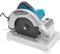 Sierra ingletadora eléctrica 1200 W, 5200 rpm, ángulo de corte 0-45°, grosor de corte 0-50 mm, sierra de corte para madera, acero, paredes, suelos, superficies metálicas (azul)