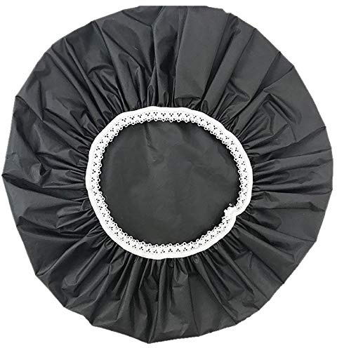 Yheonver 1Pcs Wasserdichte Haushalts-Duschhaube, Badekappe, Hotel Elastic Duschhaube Haarset (Schwarz)
