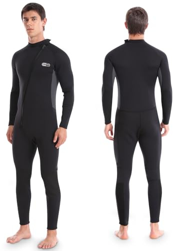 Wetsuit for Men, Mens Wetsuits Full Length Wetsuit, 3mm Neoprene Wet Suit Mens Wetsuit Wet Suits for Diving Snorkeling Swimming Surfing(M)