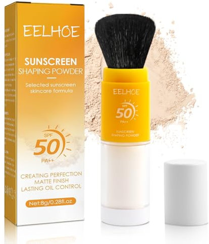 Mineral Sunscreen Setting Powder, polvere di fissazione solare minerale, SPF 50 PA++, protezione solare in polvere traslucida leggera