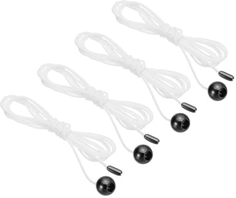 PATIKIL 1.5M 4.9ft Ceiling Pull Chain, 4 Pcs Pulls String Extender with Ball Pendant for Fan Light Chandelier Table Lamp Pulling Switch, Black