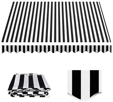 Markisenstoff Ersatz Markisentuch Mit Volant 3.5x2.0m 4x2.5m 5x2.5m Markisenbespannung Wetterfestfür Markise Canvas(6x2.5m)