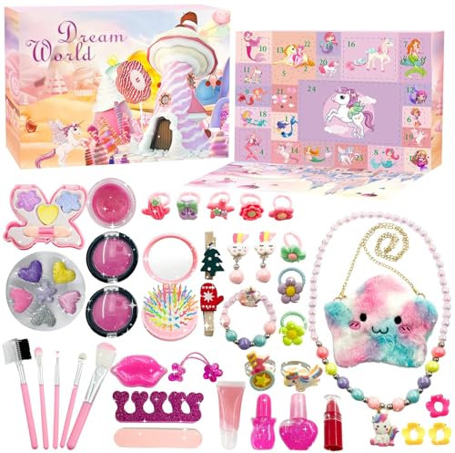 Adventskalender Einhorn 2024,Einhorn Weihnachtskalender kinder,Mädchen Adventskalender 2024 Kinder Einhorn,mit 24 Tagen Überraschungen, einhorn geschenke für mädchen.