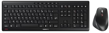CHERRY STREAM DESKTOP COMFORT, Wireless Keyboard And Mouse Set, French Layout (AZERTY), 2.4 GHz, Whisper-Quiet Keys, Ergonomic Right-Handed Mouse, Black