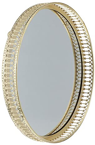 TINEASUR Plateau De Rangement Verre Miroir Style Européen Pour Cosmétiques Et Bijoux