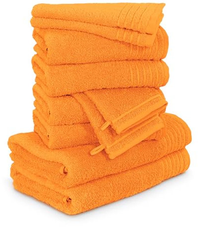Möve Handtuchset New Classic 10-TLG Handtücher - 2X 20x15 cm + 2X 30x50 cm + 4X 50x100 cm + 2X 67x140 cm, 100% Baumwolle, orange