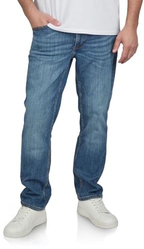 MUSTANG Jeans Herren Stretch lang Straight Fit Washington Jeanshose Hose Denim, Länge:32L, Farbe:Denim Blue (1016081-5000-313), Weite:31W