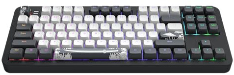 Dark Project ALU87B Bushido Mechanische Gaming-Tastatur | ANSI ENG | Hot-Swap | G3MS Moonstone Gefettete Schalter | Gefettete Stabilisatoren | Flex-Dichtungshalterung | Aluminium | TKL 80% | RGB