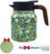 1000ml Edelstahl-Thermokanne mit Vintage Floralmuster & Integriertem Kräutertee-Sieb – Isolierte Warmhaltekanne für Heiß- und Kaltgetränke, 2-fach Filter-Technologie + Elegant Design (green)