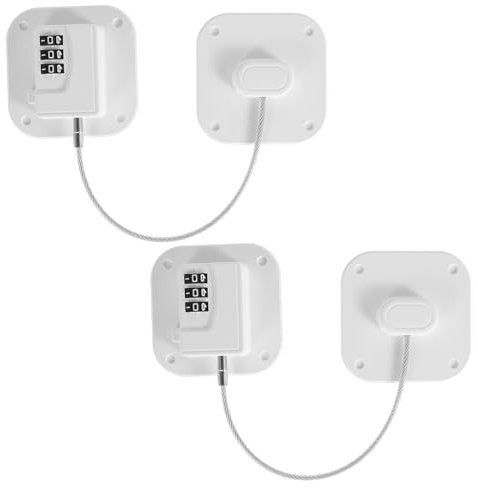 2pcs Fridge Lock, Digital Password Refrigerator Lock, Child Safety Cabinet Locks, Self-Adhesive Fridge Locks for Freezer Door Drawer Cabinet Cupboard Windows, No Drilling White