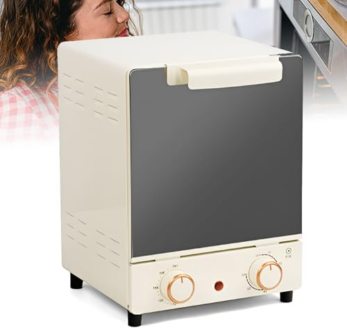 Mini Forno Friggitrice Ad Aria Da Bancone, Forno A Convezione Intelligente Verticale Da 15 Litri Con Teglia, Temperatura Regolabile 70-250 ℃, Timer 60 Minuti, Per Piccole Cucine