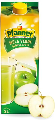 Pfanner Grüner Apfel (1 x 2 l) – Apfelgetränk mit 40% Fruchtgehalt – Fruchtgetränk mit Apfelmark im Karton (Packung mit 6)