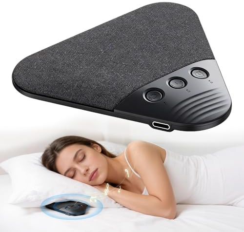 Wxeadu Altoparlante da Cuscino, Portatile Cassa Bluetooth Sotto Cuscino con Timer e Rumore Bianco, Ultra Sottile Disco Sonoro da Cuscino, Mini Pillow Speaker per Camera da Letto, Hotel, Viaggi(Nero)